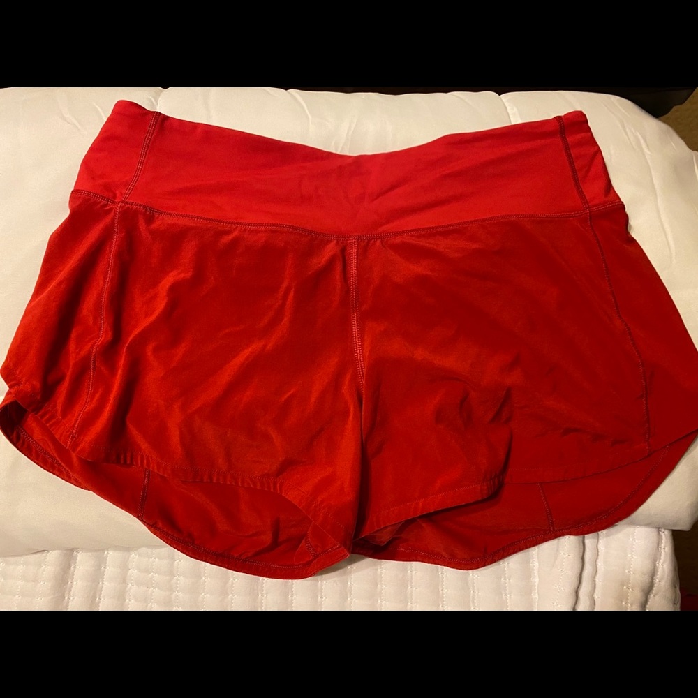 Womens Lululemon red shorts